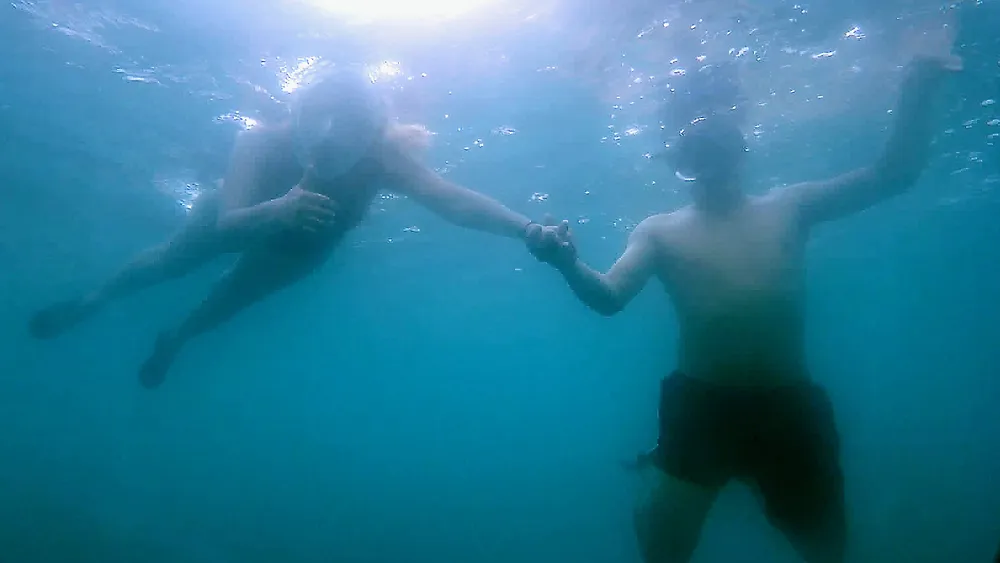 Snorkeling in the clear waters